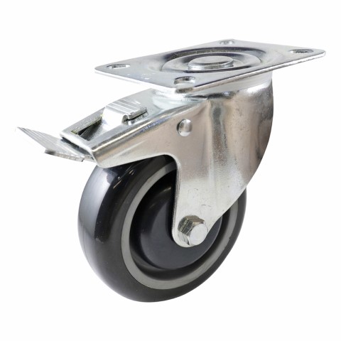 EASYROLL SWIVEL BRAKE URETHANE 100MM 